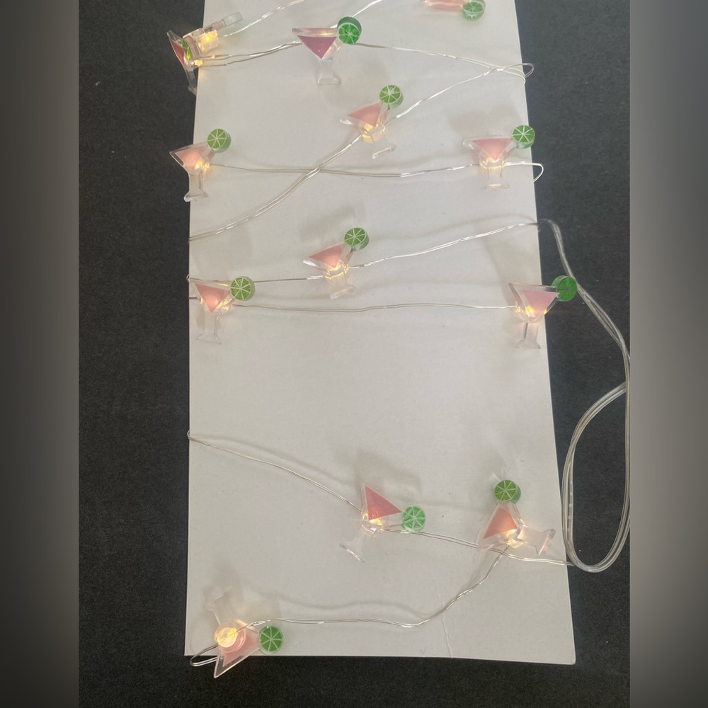 Margarita lime drink mini plastic party string battery operated indoor lights
